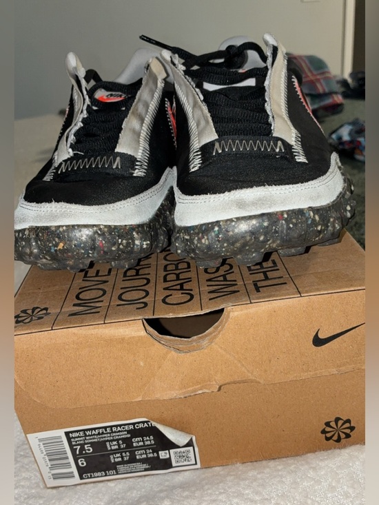 Nike Shoes - Nike Waffle Racer Crater - Black & White with Speckled Sole